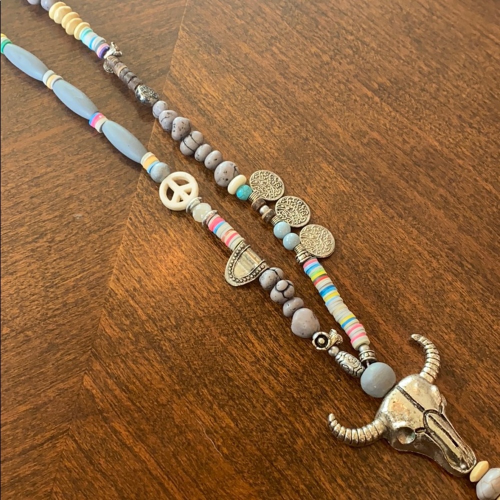 Cow Skull Hippie Necklace